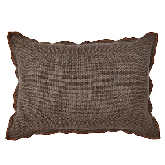 20" x 14" Brown Lumbar Pillow with Orange Trim by Ashland®